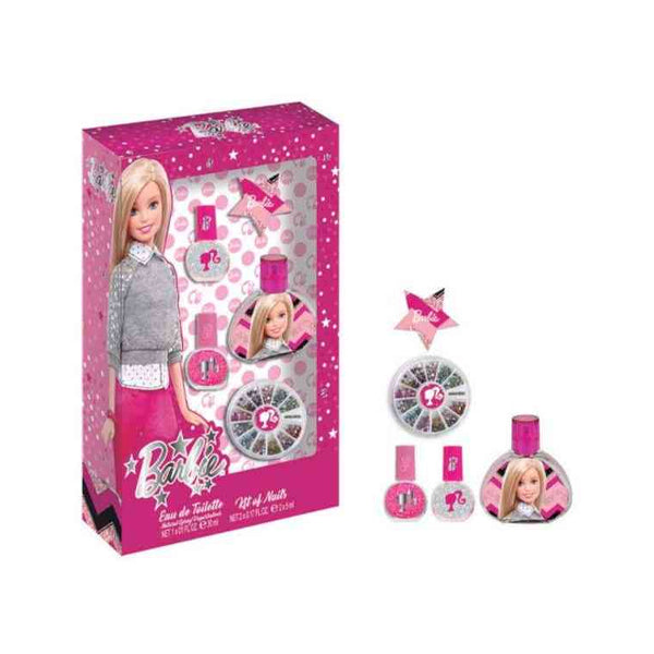 مجموعة باربي هدايا - ماء تواليت 30 مل ومجموعة فن تزيين الأظافر.