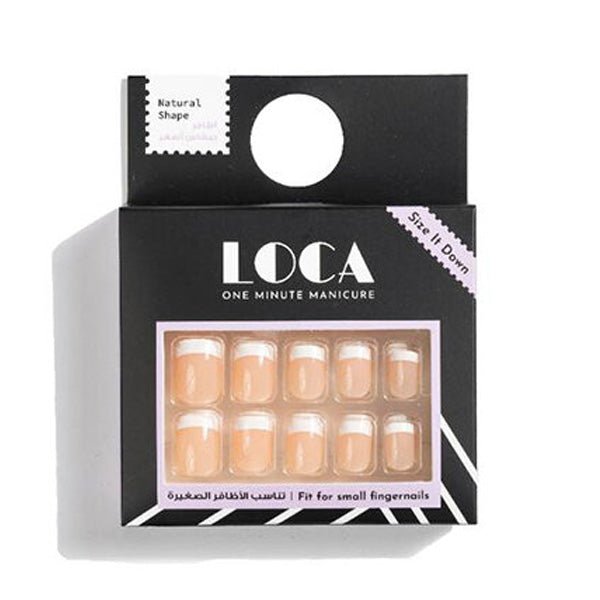 N2لوكا اظافر صغير شكل طبيعي لون فرنسي.