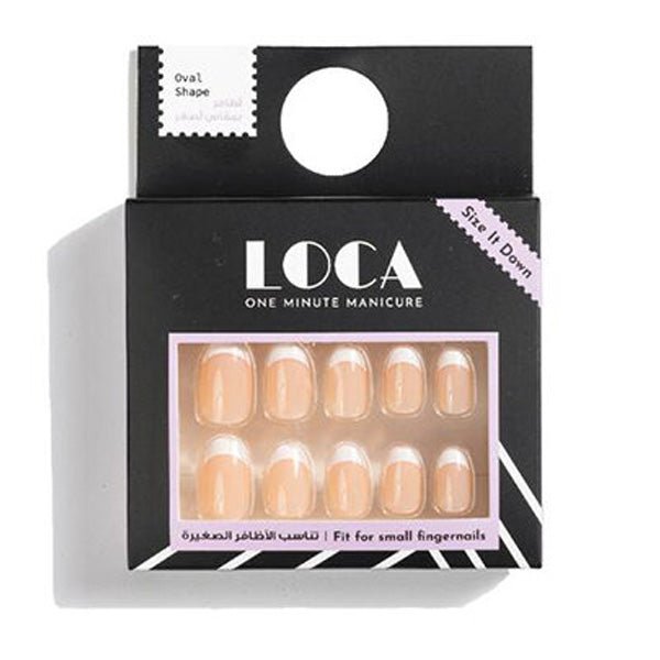 N7 لوكا اظافر صغير شكل بيضاوي لون فرنسي طبيعي.