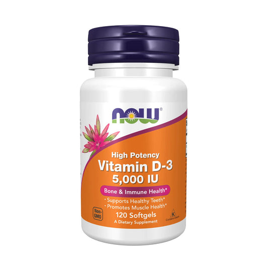 Now Foods Vitamin D3 Capsules (5000 IU) - 120 Capsules