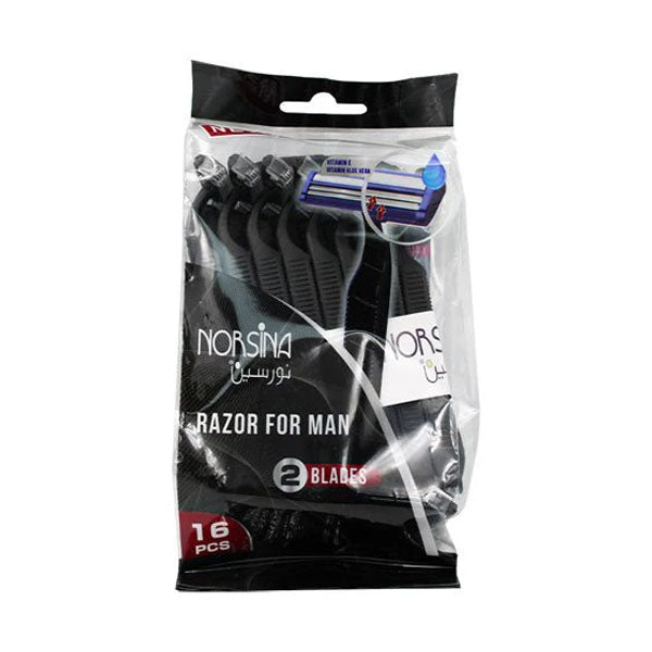 نورسينا شفرات حلاقة رجالي 2 شفرة 16 حبة أسود | صيدلية.كوم.
