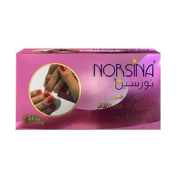 نورسينا مناديل إزالة طلاء الأظافر