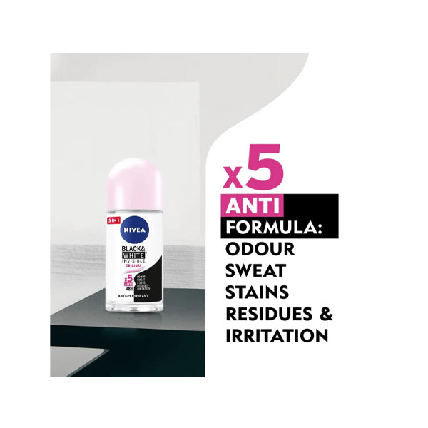 نيفيا رول للعرق انفيسيبل بلاك اند وايت