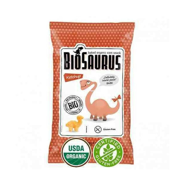 بيوساورس سناكس الذرة العضوية مع الكاتشب