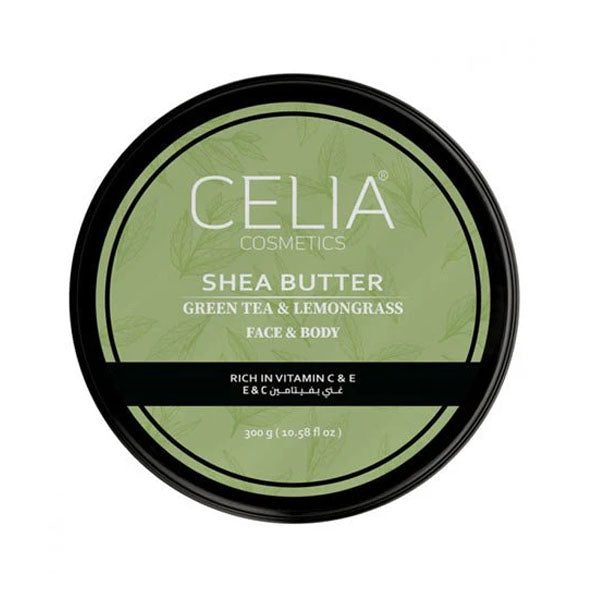 سيليا زبدة شيا للجسم والوجه بالشاي الأخضر وعشبة الليمون