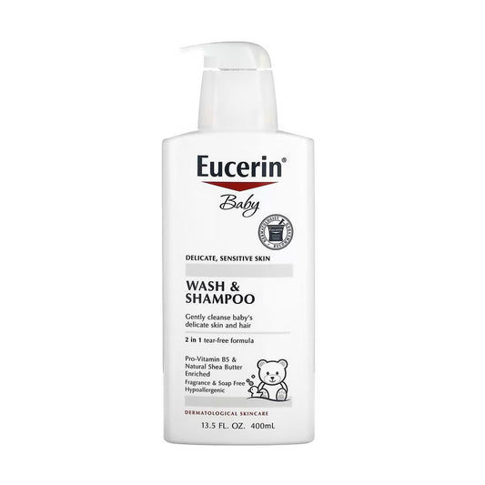 Eucerin Baby Wash and Shampoo Fragrance Free 400 ml