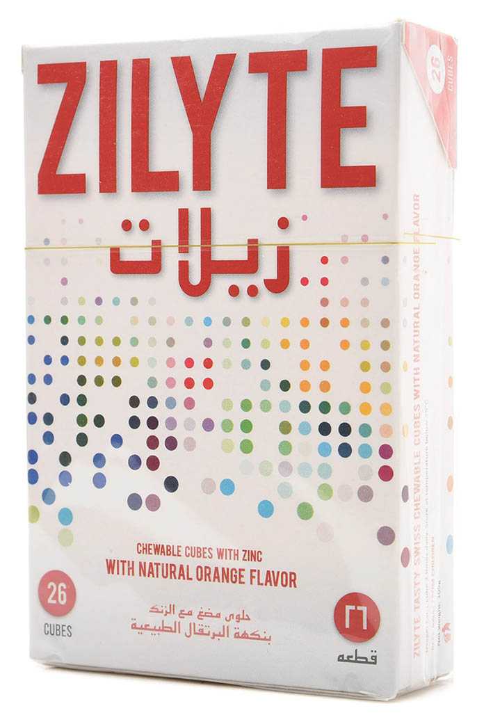 زيلات حلوى للمضغ بنكهة البرتقال مع الزنك