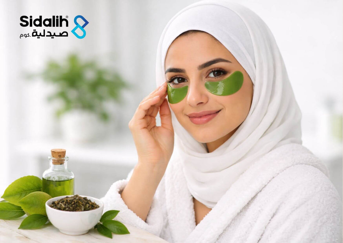 فوائد لصقات تحت العين بالشاي الأخضر: الحل الطبيعي للهالات والانتفاخ