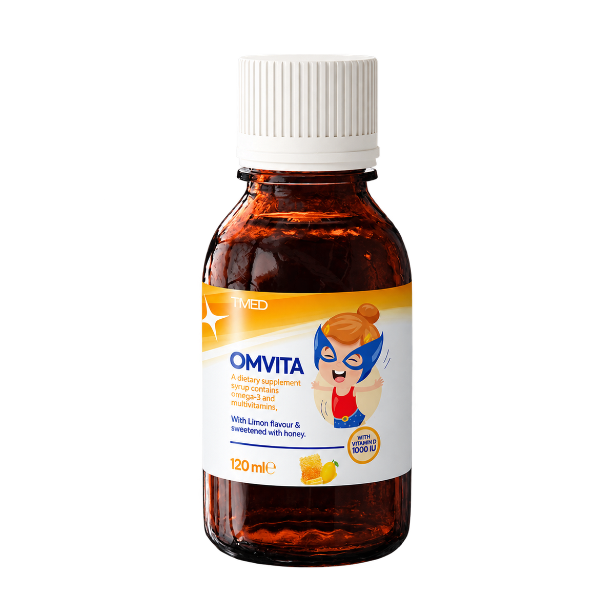 Omvita  Omega-3 & Multivitamins to Support Healthy Growth and Focus Children -Syrup 120 ml 