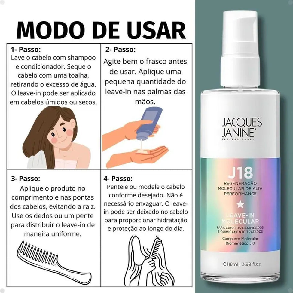 Jacques Janine J18 Hair Cream for Styling and Heat Protection 118 ml