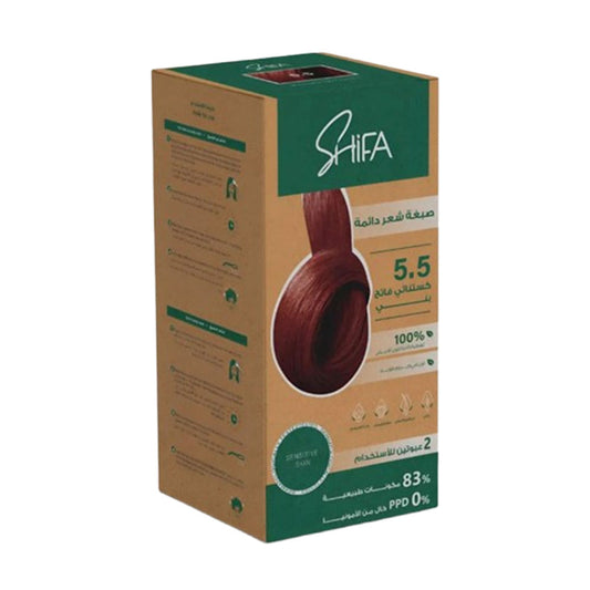 شفاء صبغة شعر دائمة 5.5 كستنائي فاتح بني 100 مل
