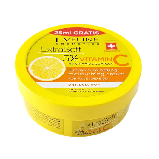 2- ايفلين كريم اكسترا سوفت 5% فيتامين سي نياسيناميد لاشراقة الوجه والجسم 200 مل