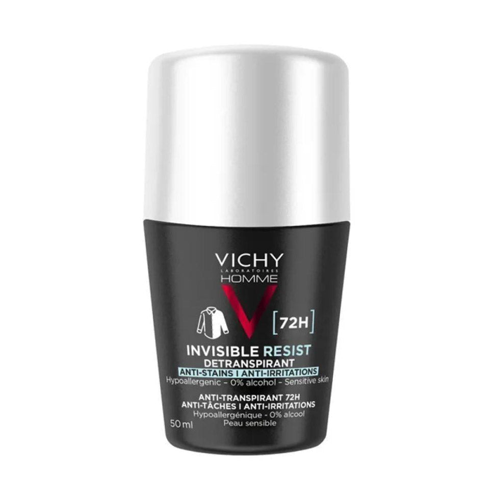 Vichy Invisible Resist 72 Hours Roll-On Deodorant Men's 50 Ml