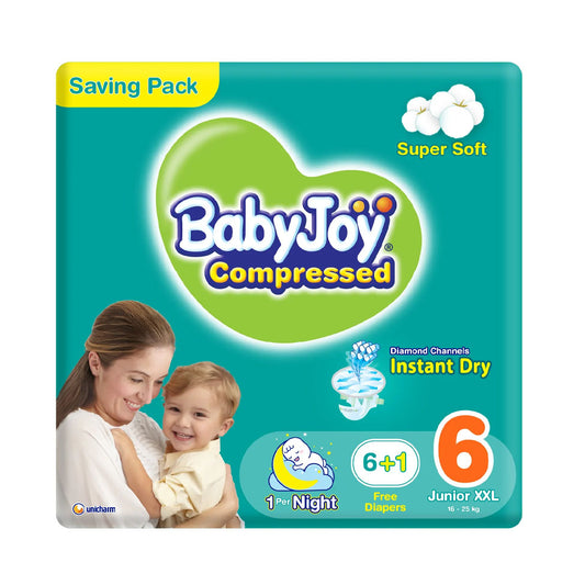 Baby Joy Compressed Diapers Size 6 Pack of 7 Diapers