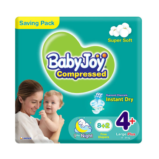 BabyJoy Size 4+ Small Carry Pack 10 Diapers