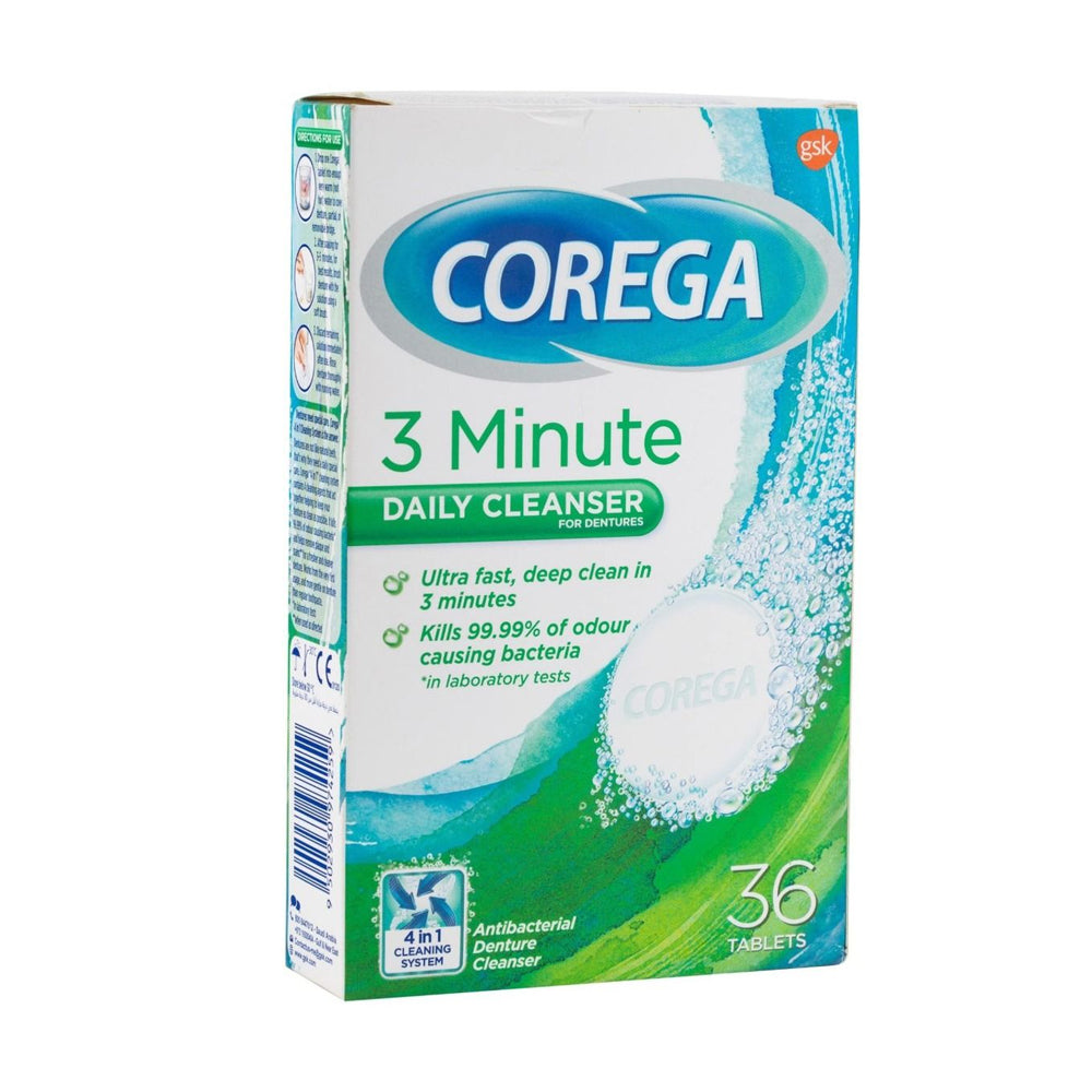 منظف لأطقم الأسنان الكاملة 36 قرص من كوريغا |  صيدلية.كوم.