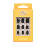 Glitz Nails Press On Ovil Black 7