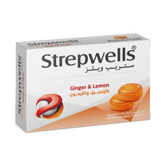 Strepwells Lemon and Ginger 24 Lozenges