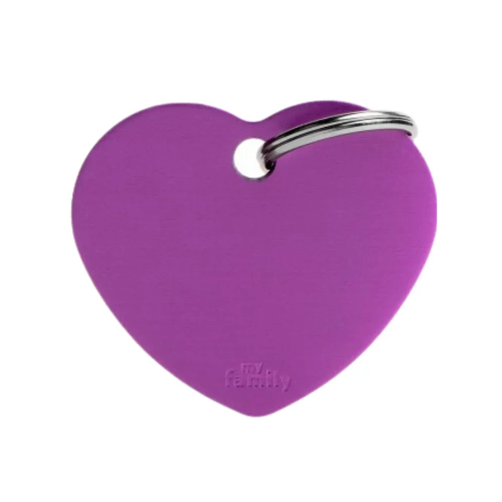 ماي فاميلي قلادة المونيوم شكل قلب لون بنفسجي حجم كبير |  صيدلية.كوم.