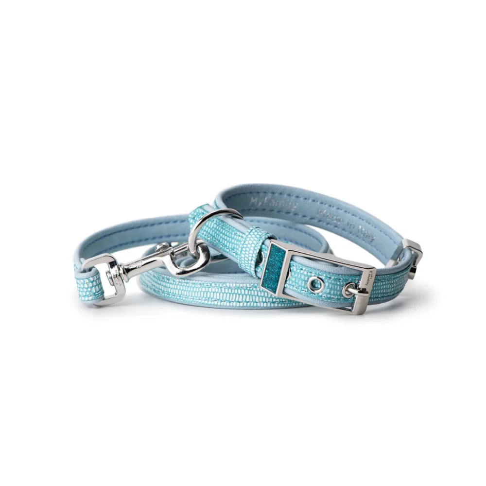 ماي فاميلي سانت تروبيز طوق جلد تركواز 35×1.6سم صغير |  صيدلية.كوم.