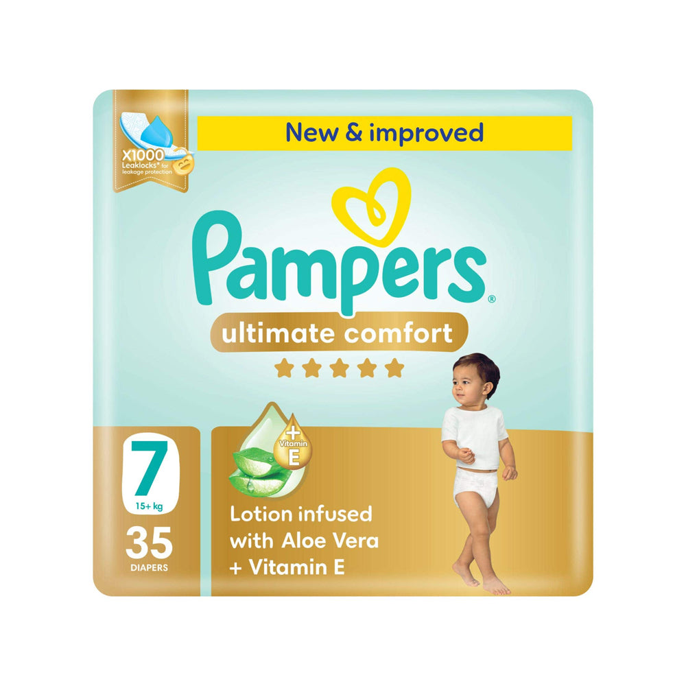 Pampers Premium Care Diapers, Size 7 15+ kg, 35 Diapers