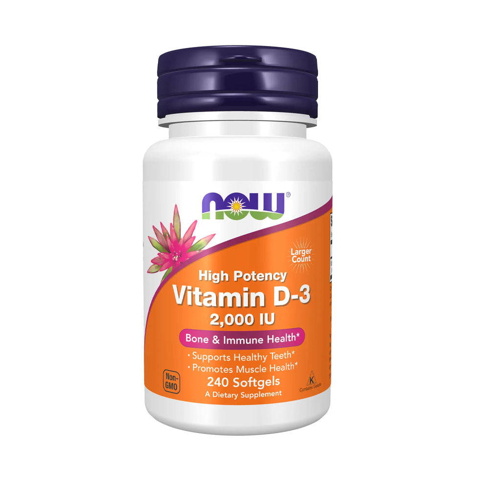 Now Foods High Potency Vitamin D3 2,000 - 50 mg - 240 Soft Gels