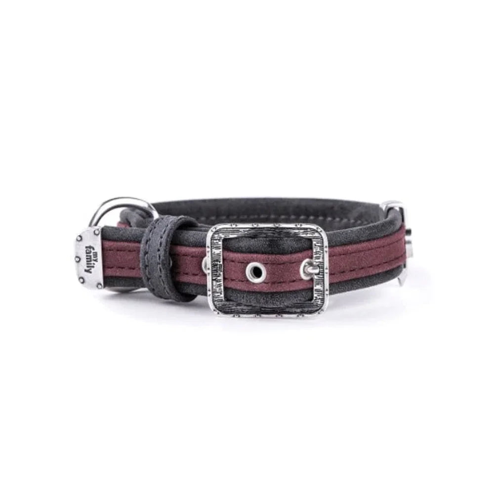 ماي فاميلي لندن طوق جلد عنابي 55×2.8 سم كبير |  صيدلية.كوم.