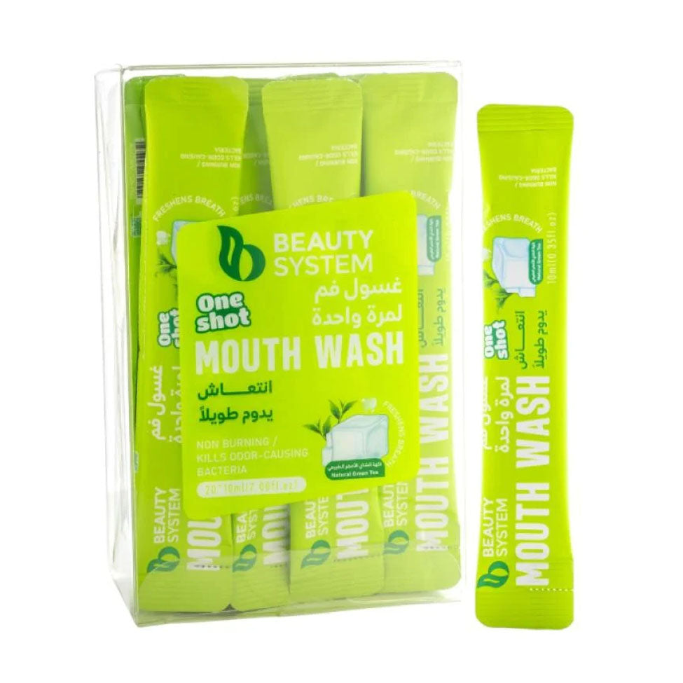 Beauty System Green Tea Flavored Mouthwash Capsules 20 Capsules × 10 Ml