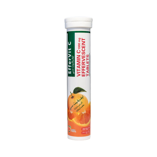 EfferVit Vitamin C 1000 mg - Orange Flavor - 20 Effervescent Tablets