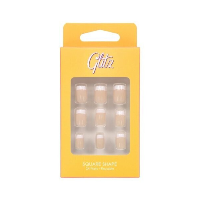 أظافر صناعية لصق ذاتي شكل سكوير فرينش نود 13 من جليتز |  صيدلية.كوم.