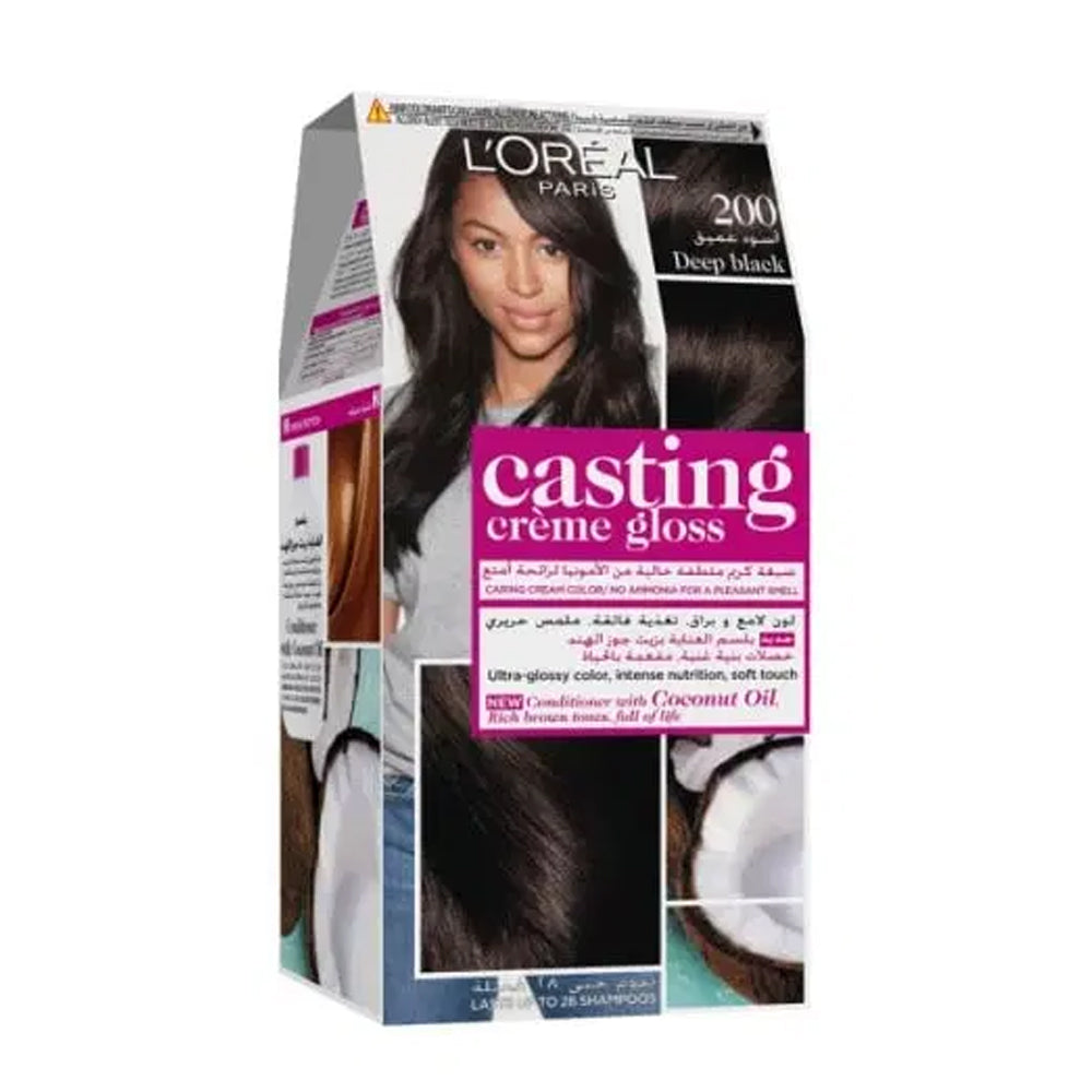 L'oreal casting hair color dark black 200