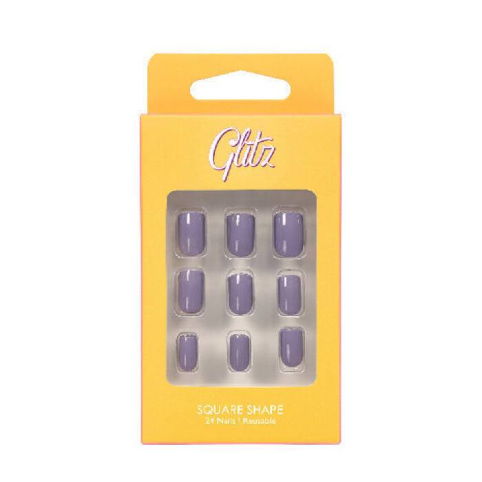 أظافر صناعية لصق ذاتي شكل سكوير قراي 17 من جليتز.