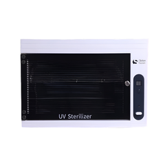 Salon system tool sterilization device with timer button