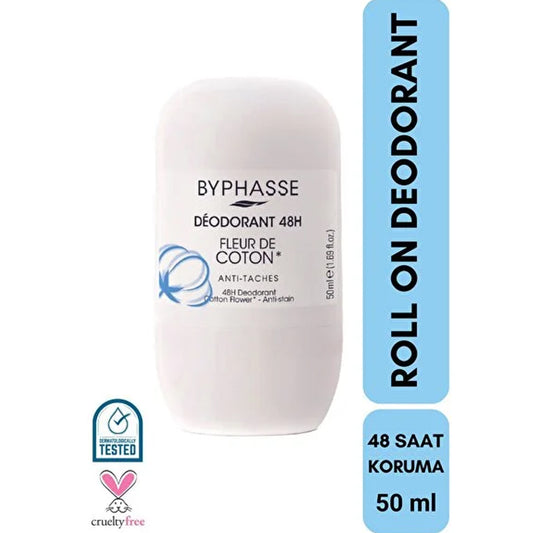 بايفاس مزيل عرق رول 48 ساعة زهرة القطن 50 مل