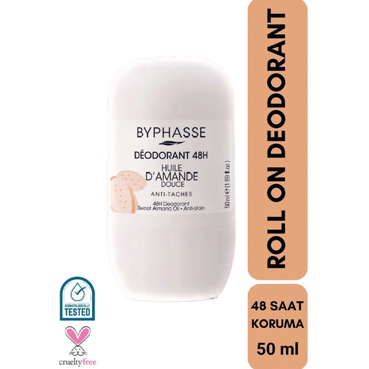 بايفاس مزيل عرق رول 48 ساعة بزيت اللوز الحلو 50 مل