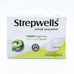 Strepwells Sugar-Free Lemon 24 Lozenges