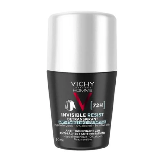 Vichy Invisible Resist 72 Hours Roll-On Deodorant Men's 50 Ml