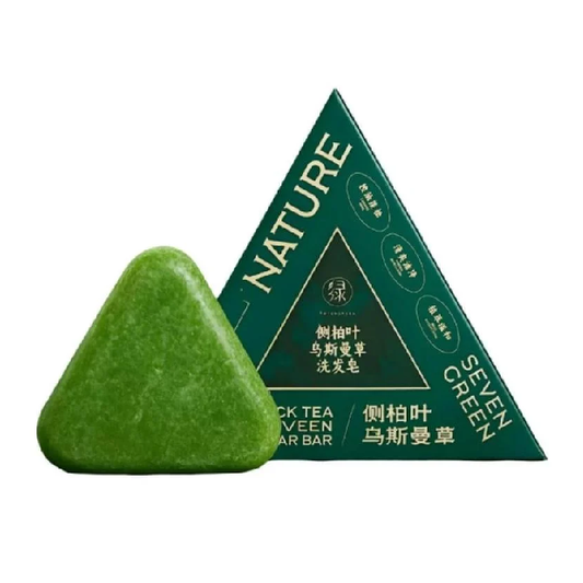 Seven Green Chinese Soap For Strengthening Hair With Natural Herbs 120 Gm