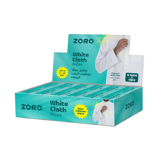زورو مناديل لتنظيف الثياب البيضاء 12 منديل