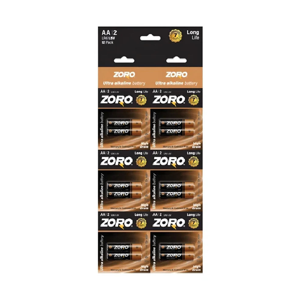 زورو بطاريات 12 قطعة AA 1.5 فولت