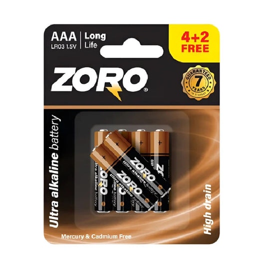 زورو بطاريات 6 قطعة AAA 1.5 فولت