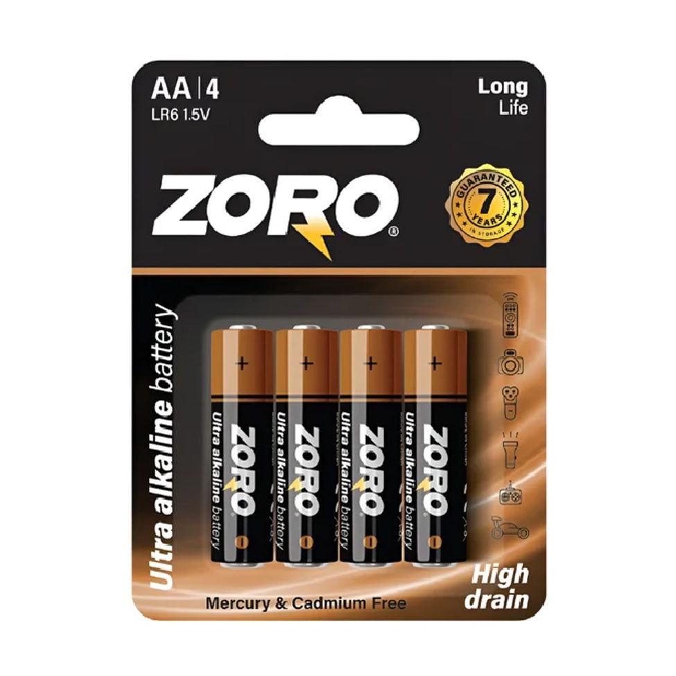 زورو بطاريات 4 قطعة AA 1.5 فولت