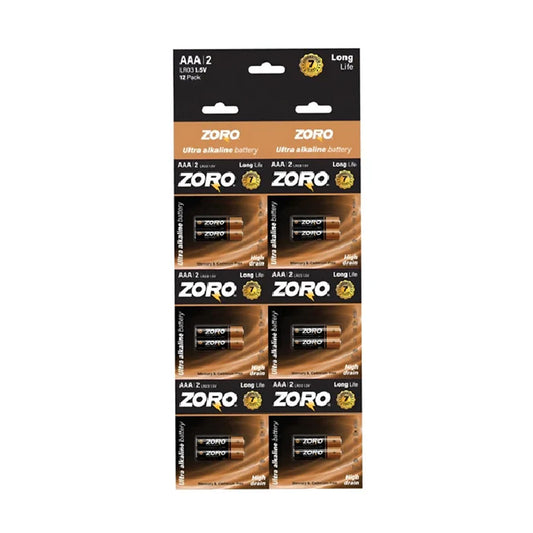 زورو بطاريات 12 قطعة AAA 1.5 فولت
