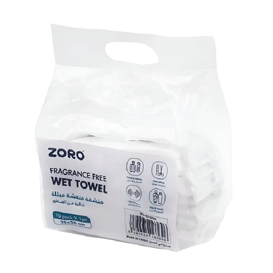 ZORO Unscented Refreshing Wet Towels 25 × 25 cm – 10 Pieces