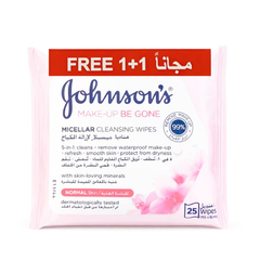 Johnson Makeup Remover Wipes Free 1+1 Micellar for Normal Skin 25 Wipes