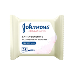 Johnson Micellar Makeup Removal Wipes Ultra Sensitive for All Skin Types, 2 packs of 25 wipes each