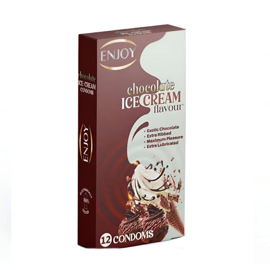 اينجوي واقي ذكري ايس كريم الشوكولاته بريميوم 12 قطعة |  صيدلية.كوم.