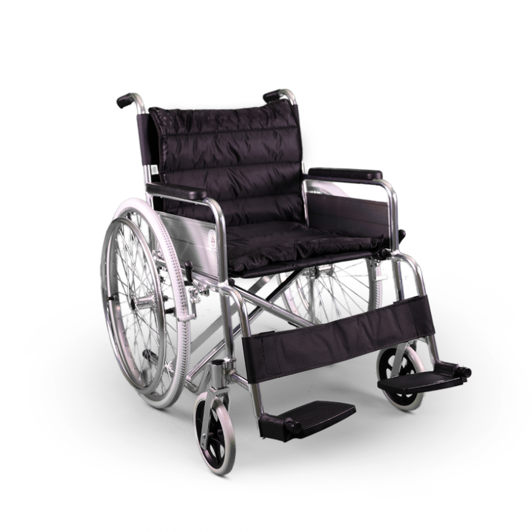 كرسي متحرك الومنيوم 51 سم مبطن |  صيدلية.كوم.