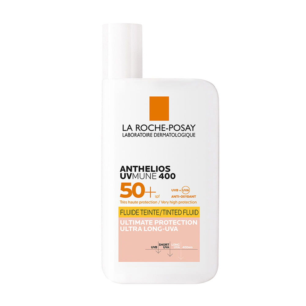 واقي شمس انثيليوس يوفي ميون 400 سائل بلون بعامل حماية +50 حجم 50 مل من لاروش بوزيه |  صيدلية.كوم.