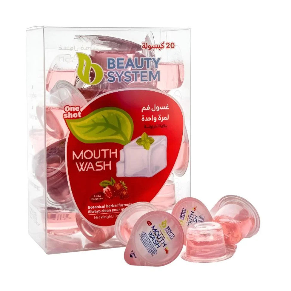 Beauty System Refreshing Strawberry Mouthwash Capsules 20 Capsules × 13 Ml